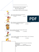 1st Summative Test in English 3rd Grading