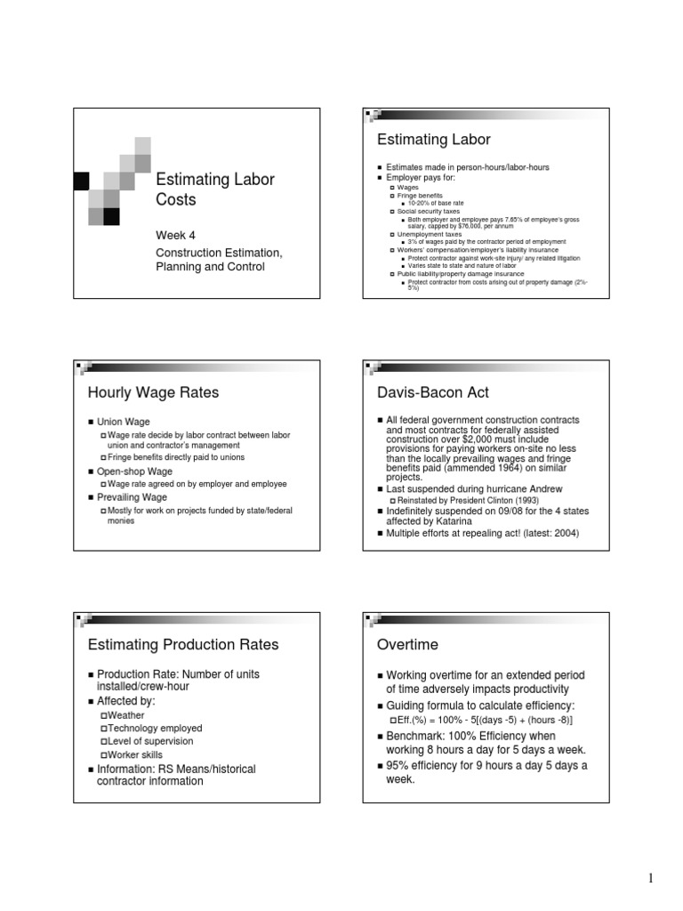 Labor Cost Estimation in Construction | PDF