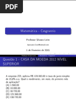 Lista de Questões de matematica Cesgranrio