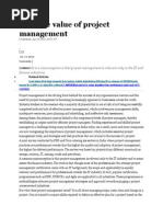 The True Value of Project Management