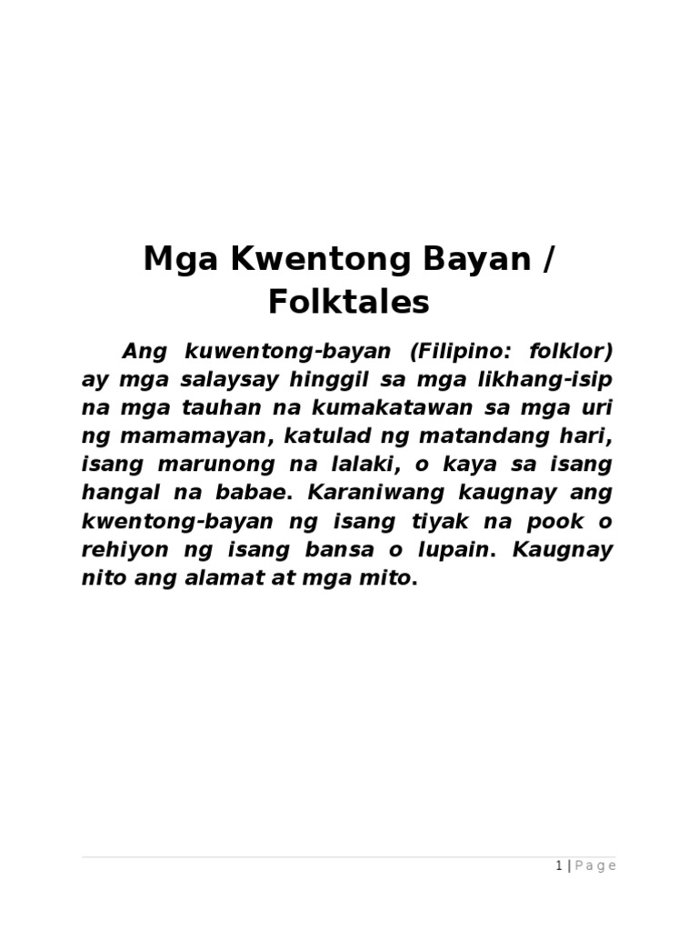 Kwentong Bayanfolktales