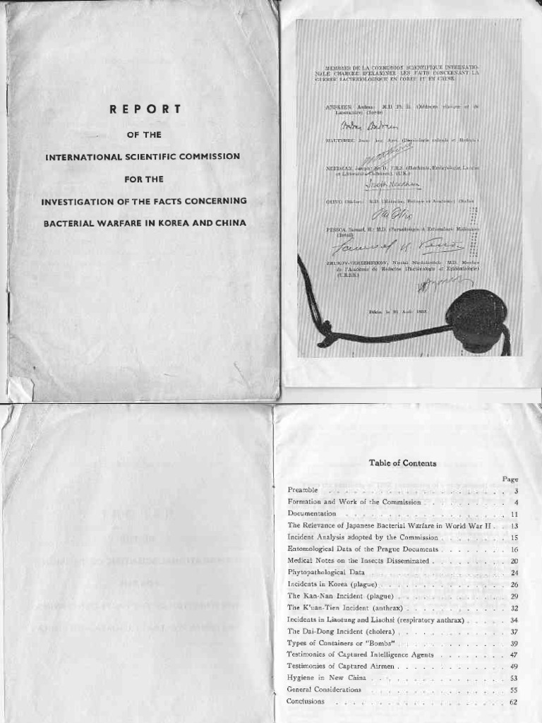 ISC Report Re Biological Weapon Use in Korean War | PDF