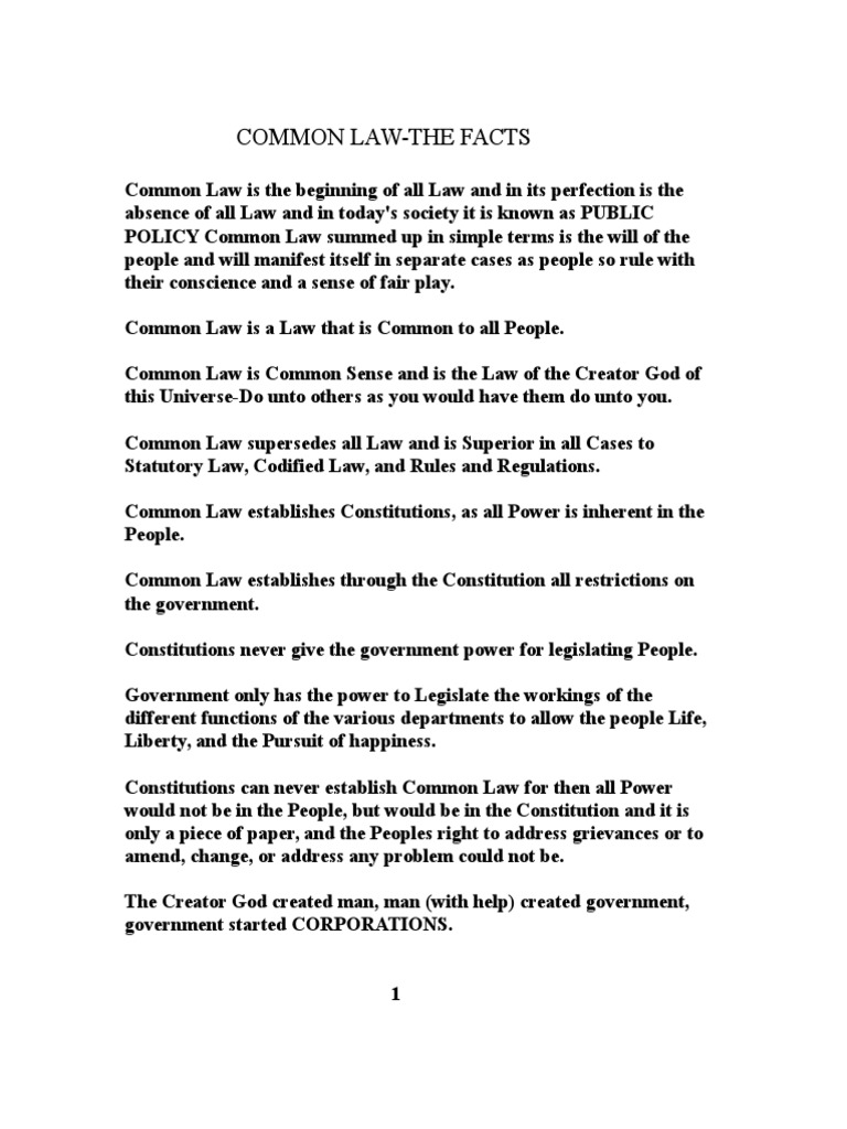Understanding Common Law Principles | PDF