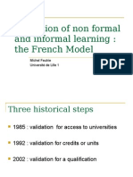 Validation of Non Formal and Informal Learning: The French Model