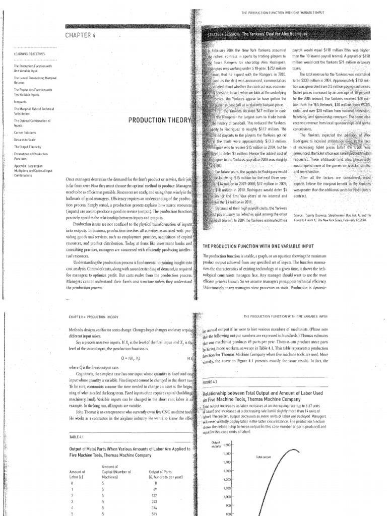 Managerial Economics Cap 4 | PDF | Production Function | Labour Economics