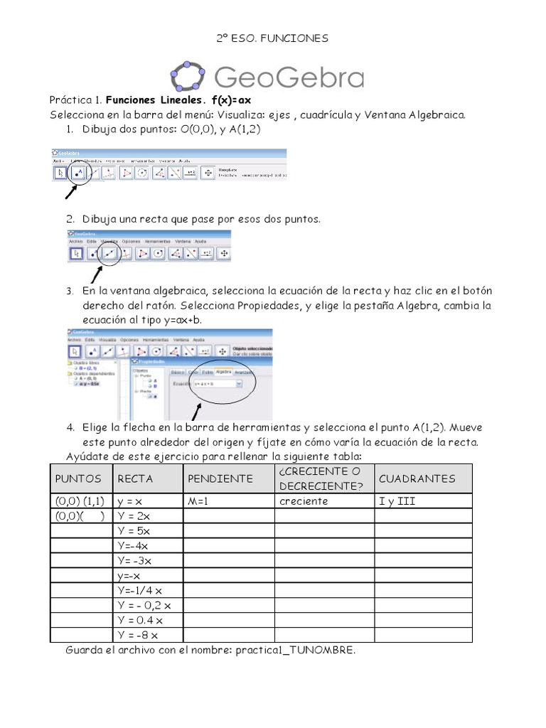 Practica Geogebra | PDF