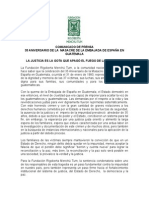 Comunicado 35 Aniversario Masacre Embajada de España Enero 2015