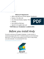 Andy Android Simulator FAQ