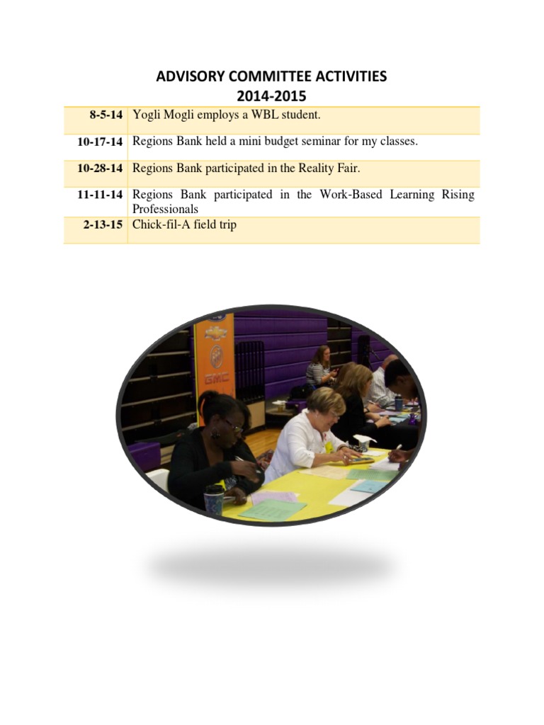 Advisory Committee Activities 2014-2015 | PDF