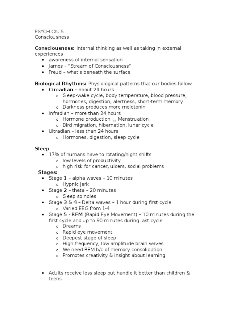 Understanding Consciousness and Sleep | PDF