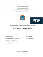 Informe de Bomba Reciprocante