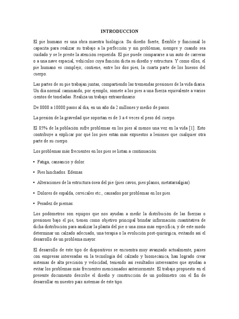 Diseño de Podómetro para Salud Podal | PDF | Pie | Rodilla