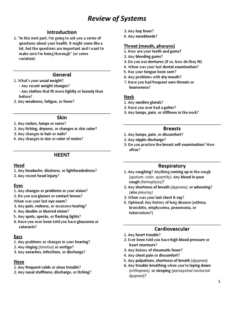 review of systems (bates' super-long version) | Cough | Urinary