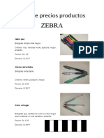 Lista de Precios Productos Zebra