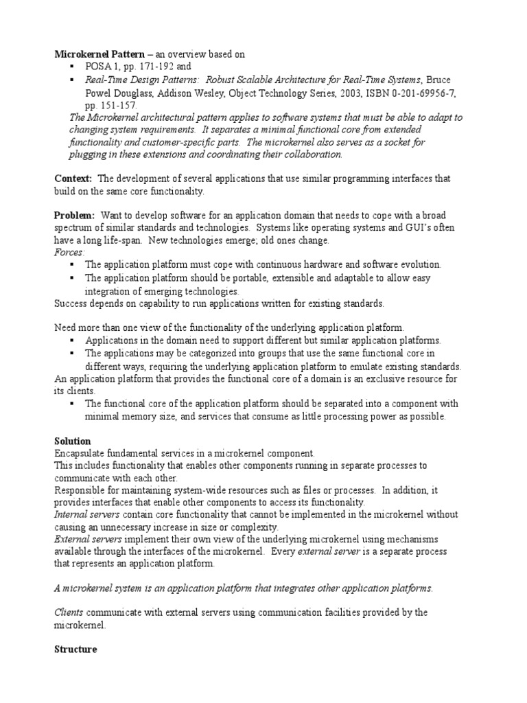 Microkernel Pattern | PDF