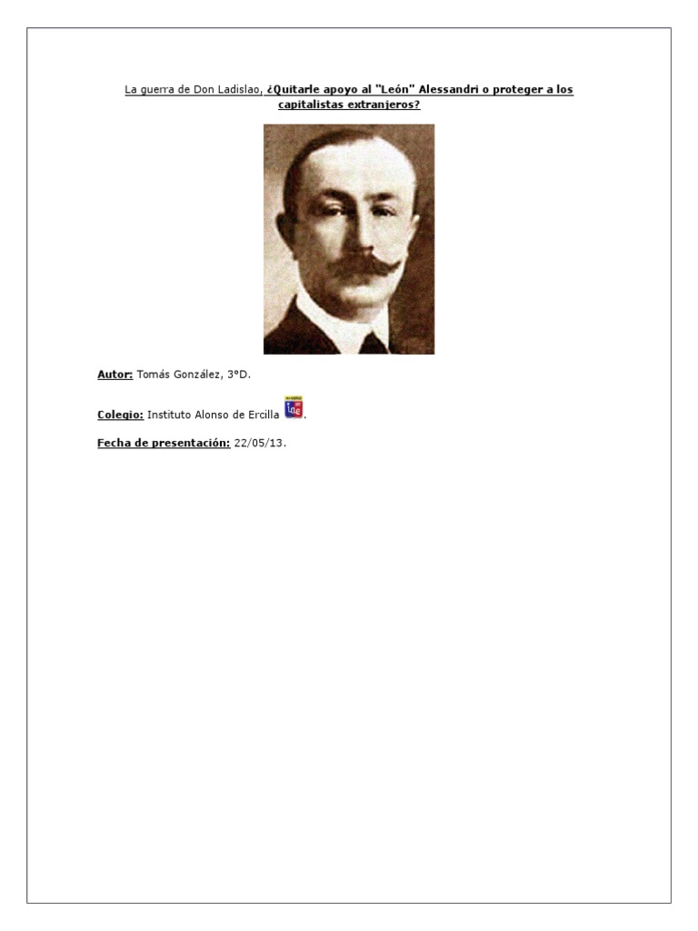 La Guerra de Don Ladislao PDF Chile Perú