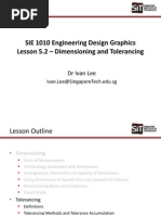 SIE1010 Lesson 5.2 - Dimensioning and Tolerancing (Part 2)