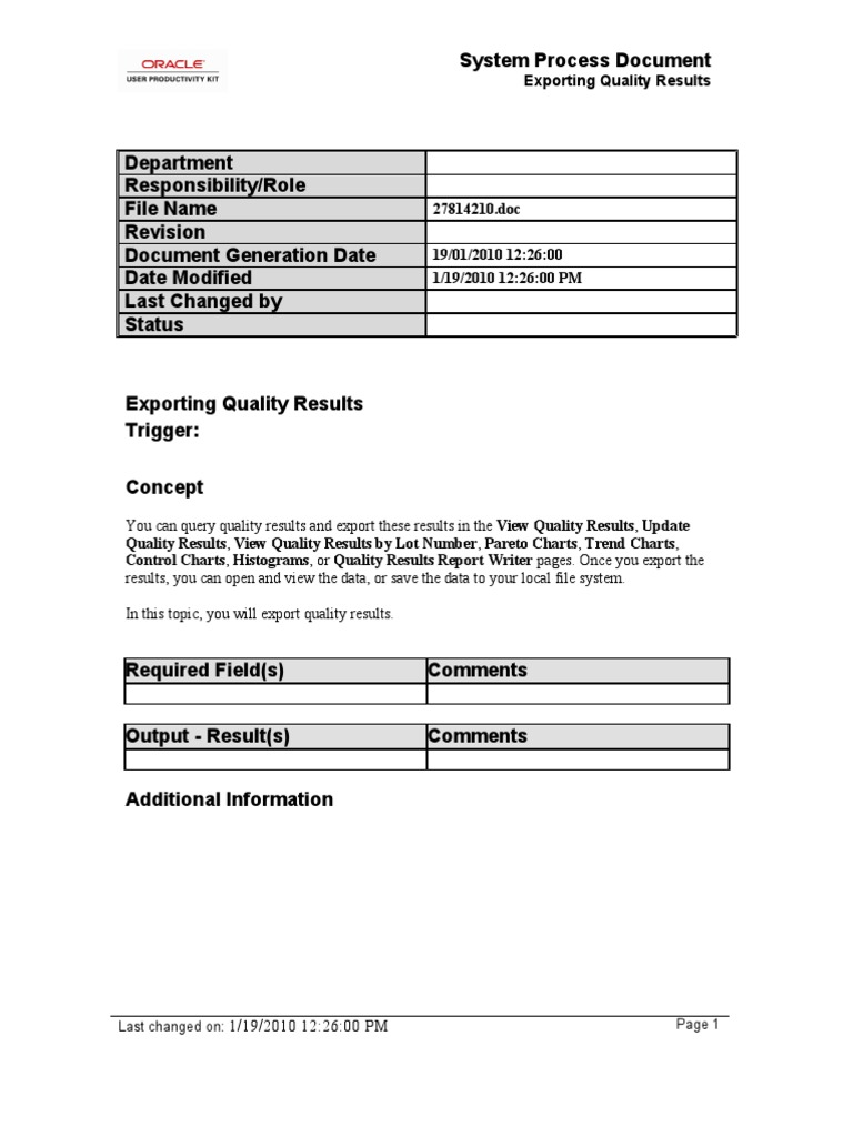 Exporting Quality Results - SPD | PDF | Information Technology ...