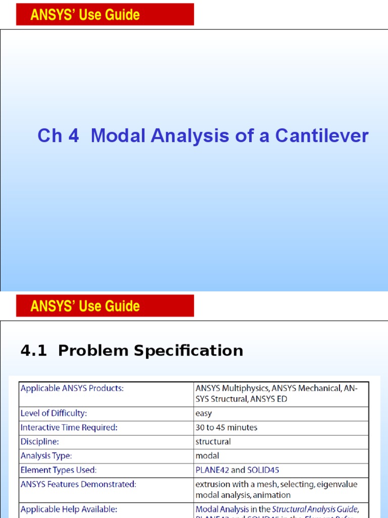 Modal Analysis of Cantilever Beam | PDF