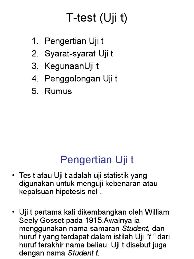 Contoh Soal Uji T Satu Sampel Dan Penyelesaiannya