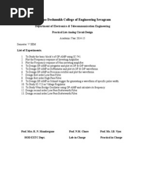 ACD Pratical List