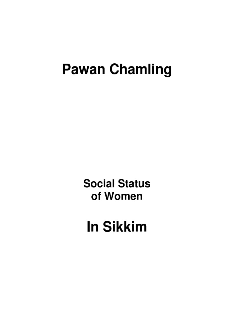 Social Status of Women in Sikkim TT PDF Marriage Matriarchy