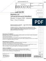 Edexcel AS Stats Jan 209