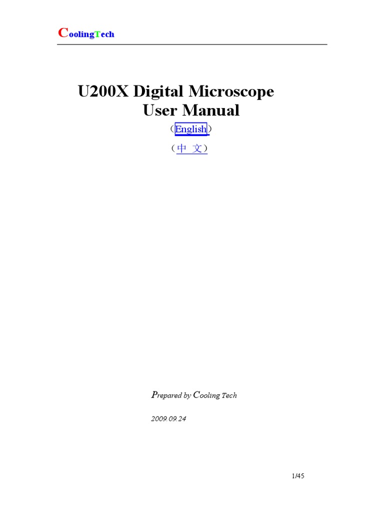 U200X Digital Microscope Guide | PDF | Device Driver | Usb