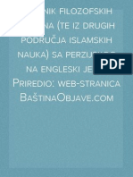 Rječnik Filozofskih Termina (Kao I Drugih Područja Islamskih Nauka) Sa Perzijskog Na Engleski Jezik