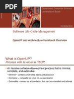 Software Life-Cycle Management: Openup and Architecture Handbook Overview