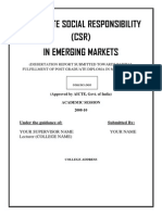 Dissertation Report on Corporate Social Responsibility in Emerging Markets1