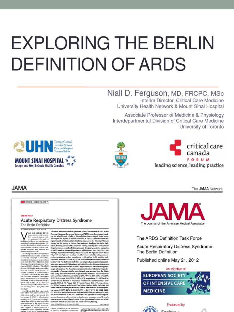 Exploring The Berlin Definition of Ards PDF Clinical Medicine Medical Specialties
