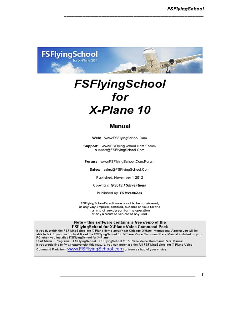 FS Flying School Manual X Plane Multiple | PDF | Takeoff | Aviation