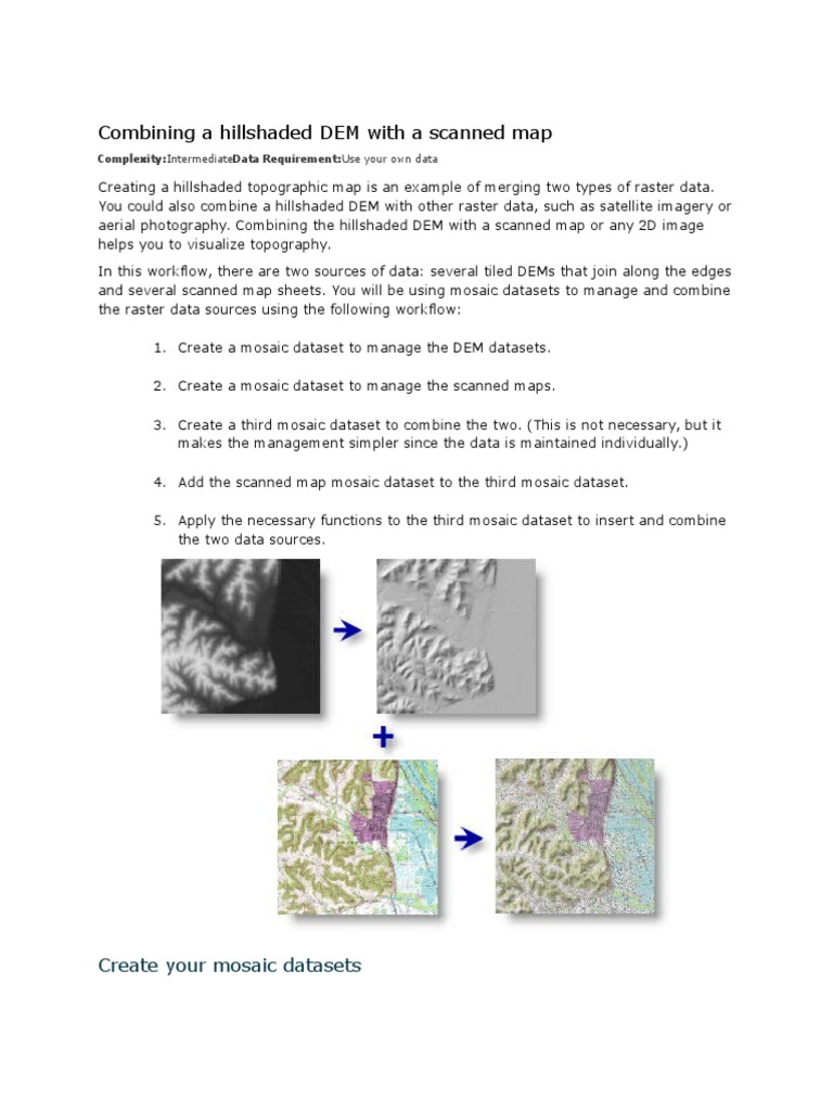 Combining A Hillshaded DEM With A Scanned Map | PDF | Topography | Graphics