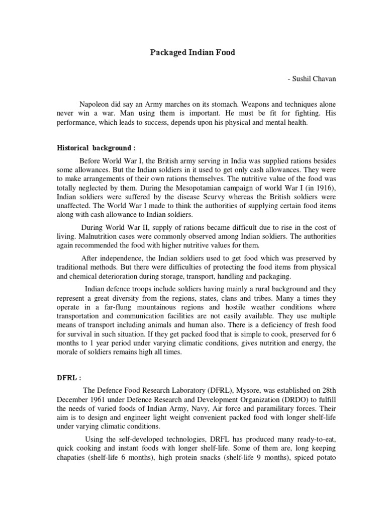 Indian Military Rations Overview | PDF | Foods | Aluminium Foil
