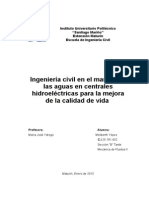 Importancia de la ingenieria civil  en centrales hidroelectricas