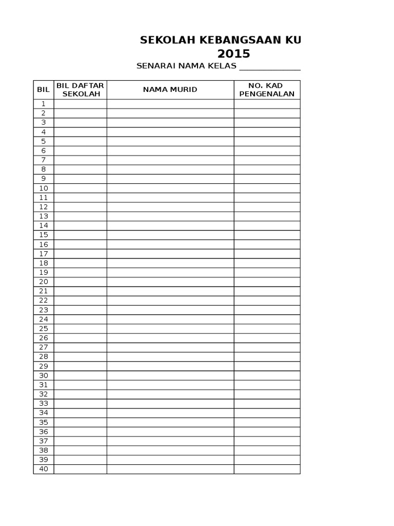 Format Senarai Nama | PDF