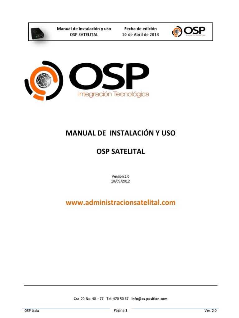 Manual OSP Satelital: Instalación y Uso | PDF | Poco | Byte