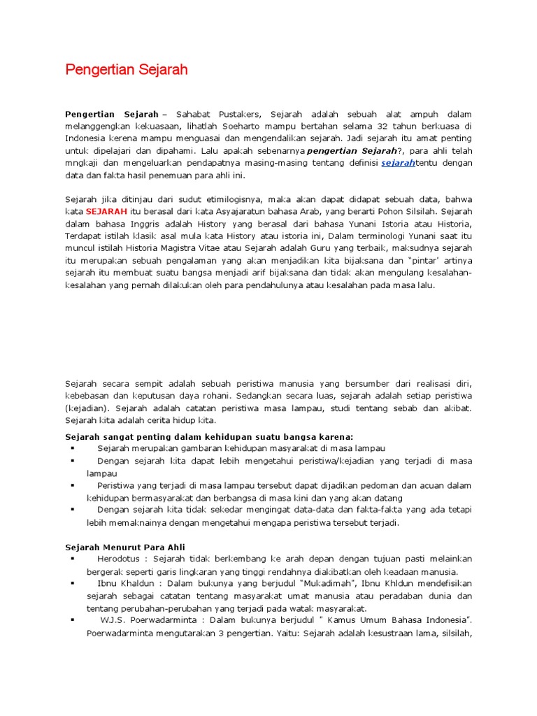 Pengertian Sejarah Pdf