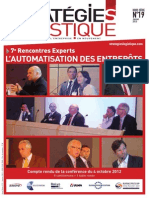 STRATEGIE LOGISTIQUE HS 19 - Automatisation Des Entrepôts - Janvier 2013
