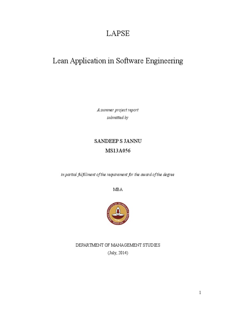 Lean Methodology in Software Engineering | PDF | Lean Manufacturing ...