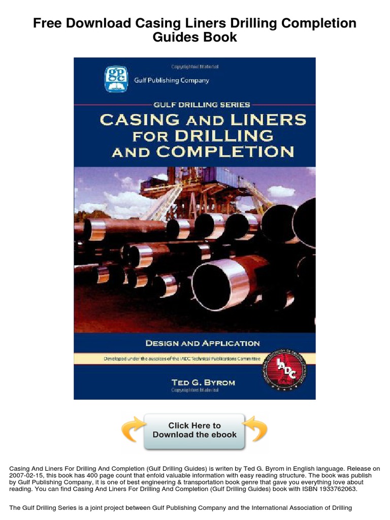 Free Download Casing Liners Drilling Completion Guides Book | PDF ...