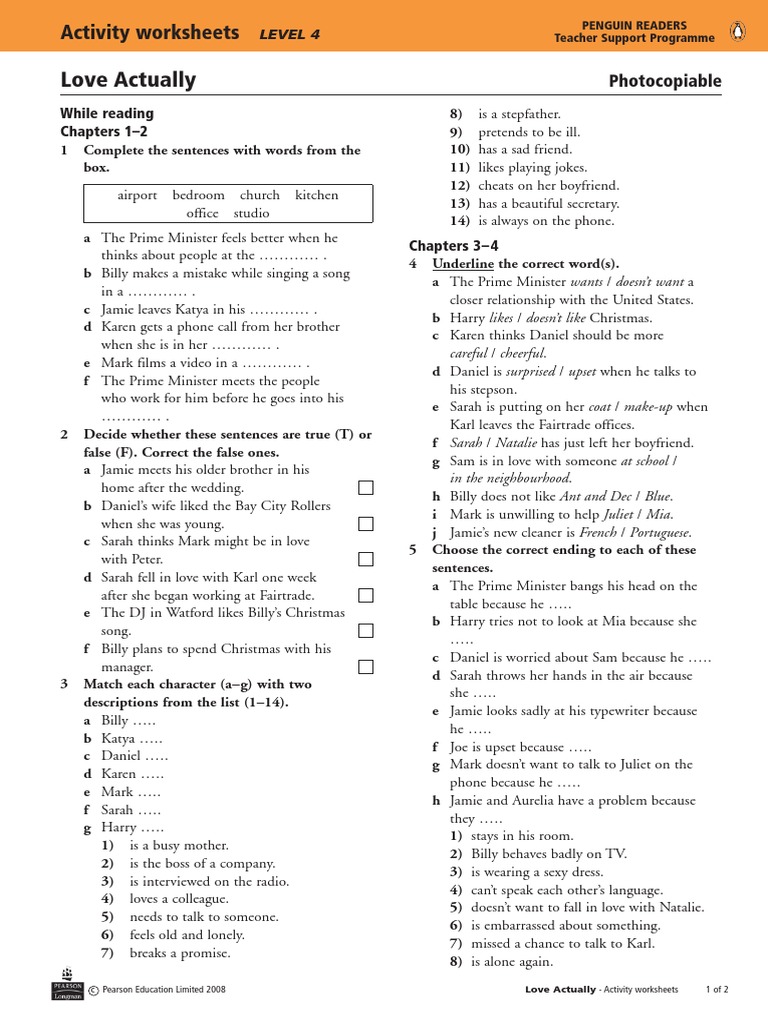 love actually worksheet | Leisure