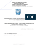 INFLUENCIA DE LOS FACTORES PSICO-SOCIALES EN LA ASISTENCIA DE LAS ADOLESCENTES INDÍGENAS WAYUU EMBARAZADAS A LA CONSULTA PRENATAL