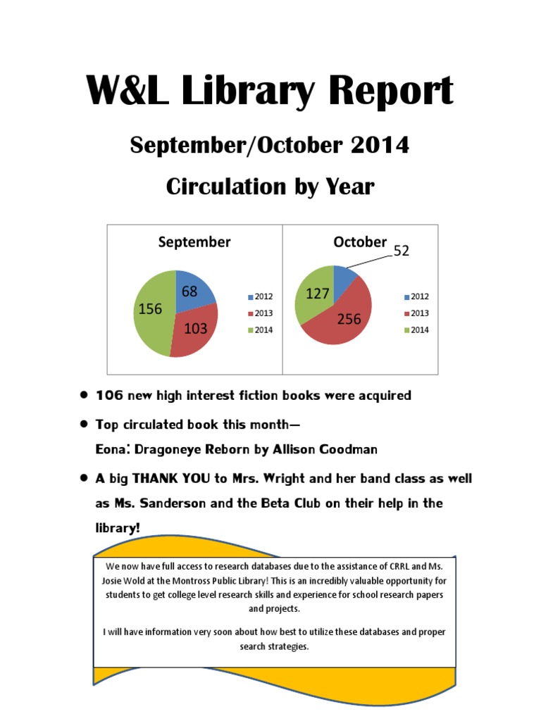 W&L Library Report: September 2014 | PDF