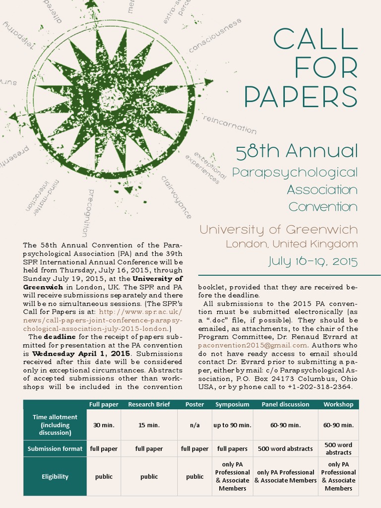 2015 PA Convention Call For Papers PDF Abstract (Summary