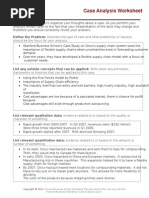 Case Analysis Worksheet: Define The Problem