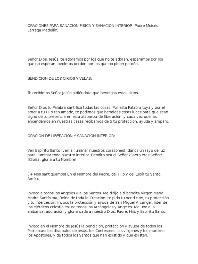 Oraciones para Sanación Física y Interior | PDF | María, madre de Jesús ...