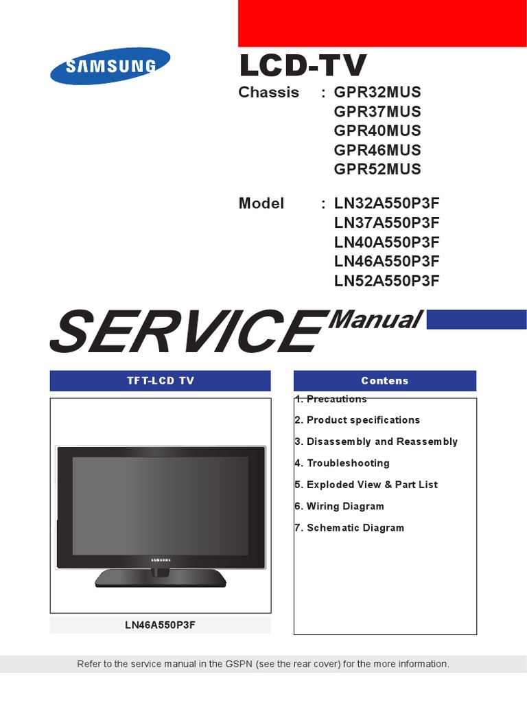 Samsung LCD TV Repair Manual LN40A550.pdf | Electrostatic Discharge