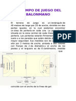 El Campo de Juego Del Balonmano